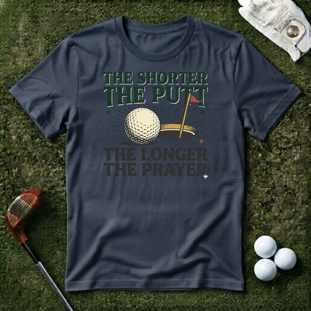 The Shorter the Putt the Longer the Prayer T-shirt